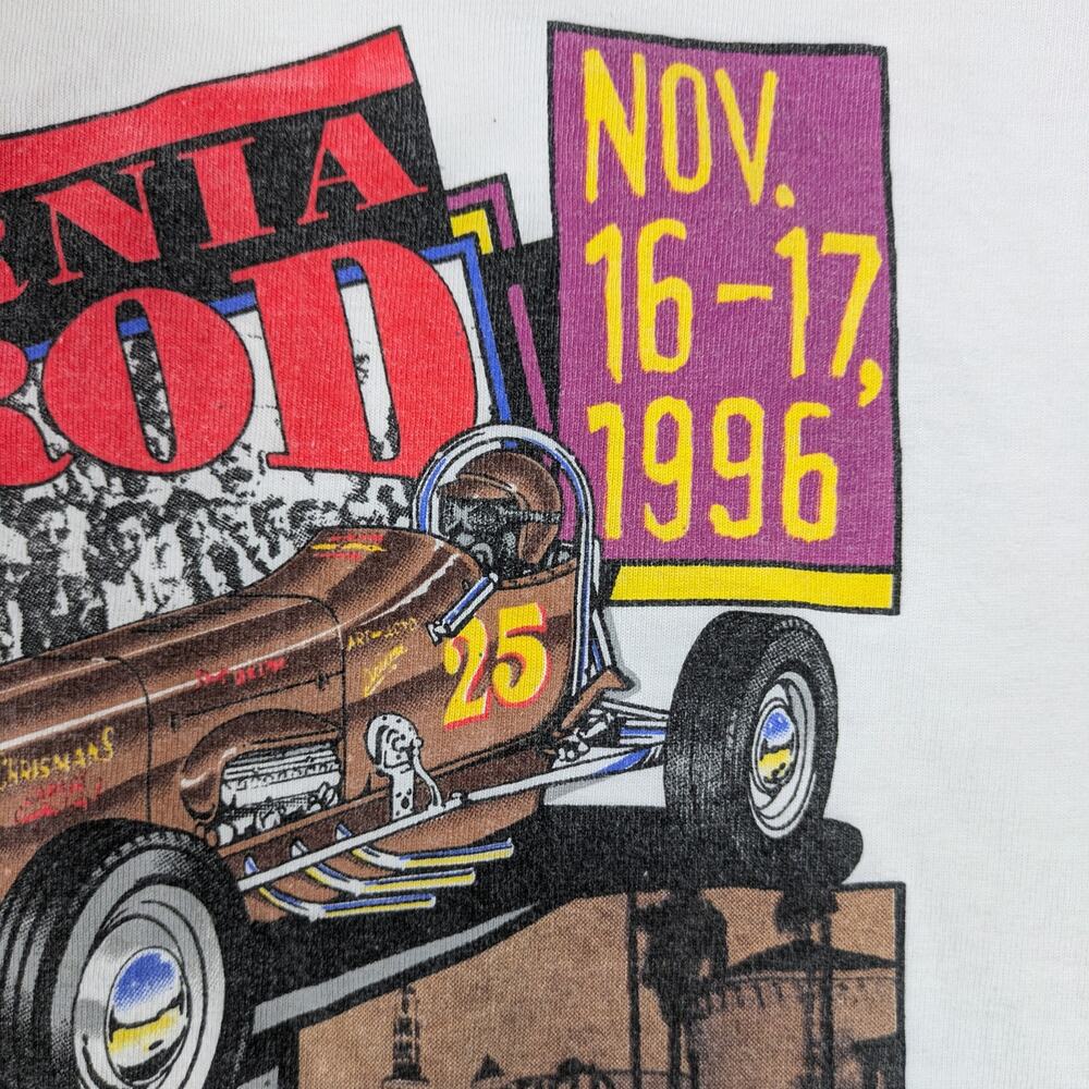 Vintage 1996 90s Mens Drag Racing L T-Shirt 5th NHRA Hot Rod Reunion Fomosa CA - Picture 8 of 10